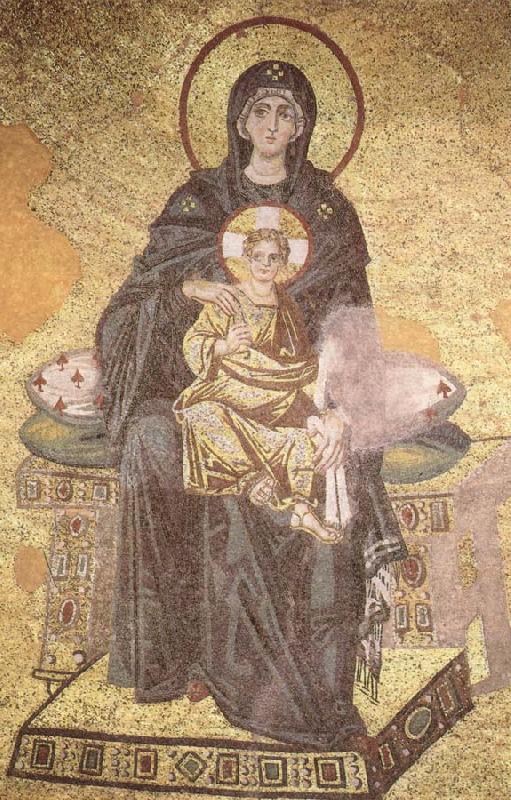 unknow artist On the throne of the Virgin Mary with Child oil painting image